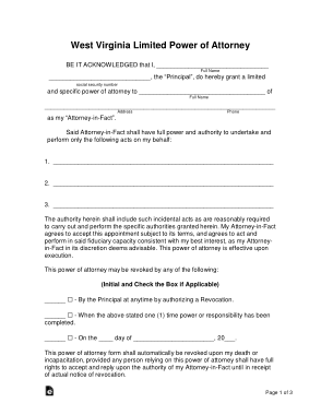 Free Download PDF Books, West Virginia Limited Power Of Attorney Form Template