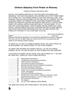 Free Download PDF Books, California Statutory Durable Power Of Attorney Form Template