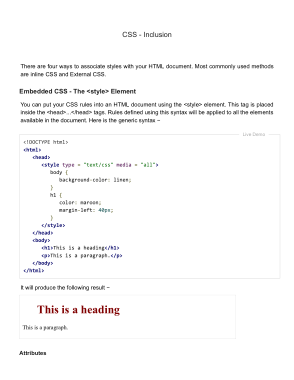 Free Download PDF Books, CSS Inclusion _ with Examples