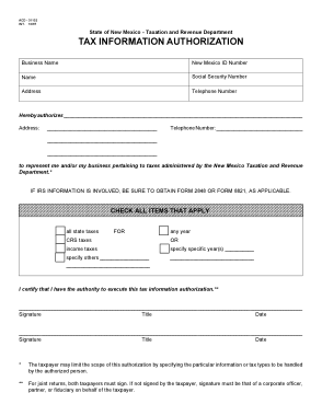 Free Download PDF Books, New Mexico Tax Power Of Attorney Acd 31102 Form Template