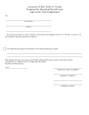 Free Download PDF Books, Arkansas 14 Day Eviction Notice Form Template