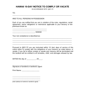 Free Download PDF Books, Hawaii 10 Day Notice To Comply Eviction Form Template