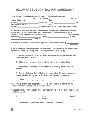 Free Download PDF Books, Delaware Subcontractor Agreement Form Template