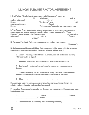 Free Download PDF Books, Illinois Subcontractor Agreement Form Template