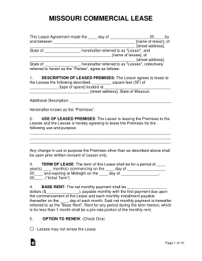 Free Download PDF Books, Missouri Commercial Lease Agreement Form Template
