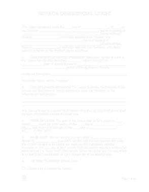 Free Download PDF Books, Nevada Commercial Lease Agreement Form Template
