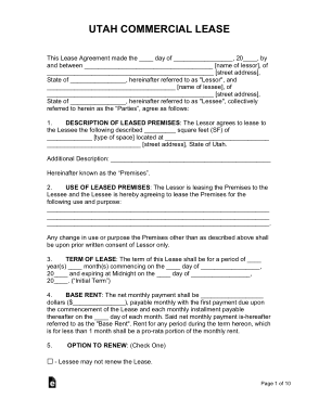 Free Download PDF Books, Utah Commercial Lease Agreement Form Template
