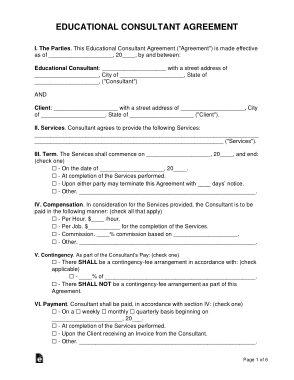 Free Download PDF Books, Educational Consultant Agreement Form Template