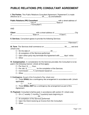 Free Download PDF Books, Public Relations Consultant Agreement Form Template