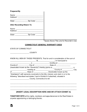 Free Download PDF Books, Connecticut General Warranty Deed Form Template