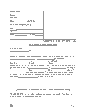 Free Download PDF Books, Iowa General Warranty Deed Form Template