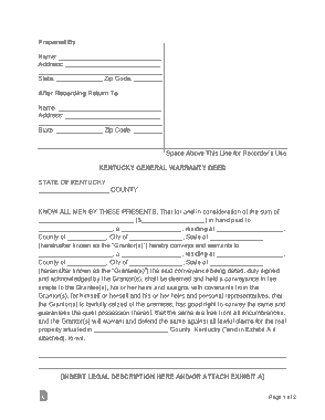 Free Download PDF Books, Kentucky General Warranty Deed Form Template