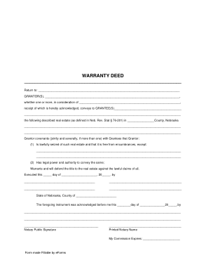 Free Download PDF Books, Nebraska General Warranty Deed Form Template