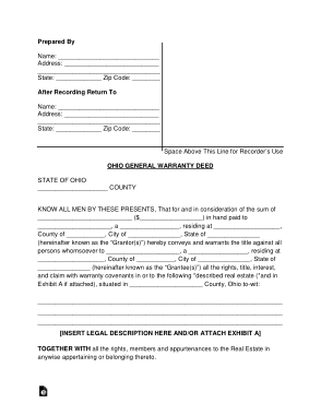 Free Download PDF Books, Ohio General Warranty Deed Form Template