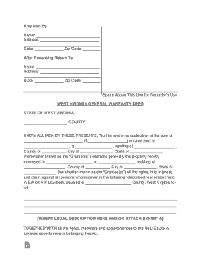 Free Download PDF Books, West Virginia General Warranty Deed Form Template