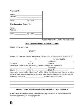 Free Download PDF Books, Wisconsin General Warranty Deed Form Template