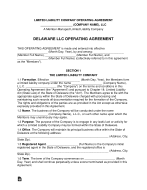 Free Download PDF Books, Delaware Multi Member LLC Operating Agreement Form Template