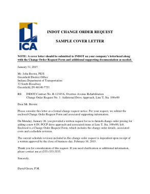 Free Download PDF Books, Change Order Request Cover Letter Template