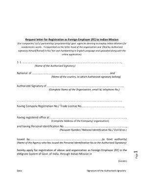 Free Download PDF Books, Registration as Foreign Employer Document Request Letter Template