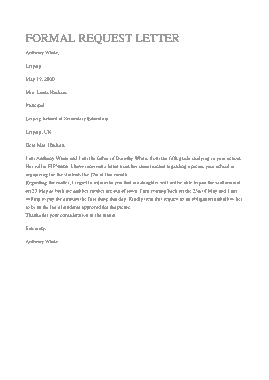 Free Download PDF Books, Formal Request Letter Sample Template
