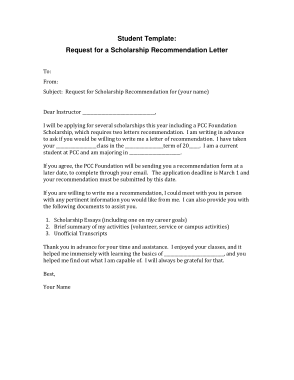 Free Download PDF Books, Request For Scholarship Recommendation Letter Template