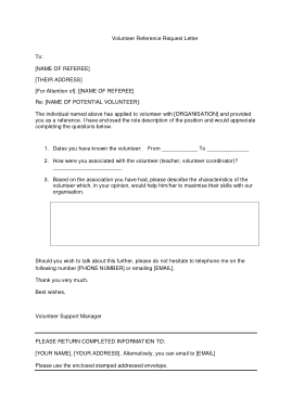 Free Download PDF Books, Volunteer Reference Request Letter Template