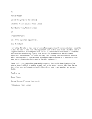 Free Download PDF Books, Office Equipment Letter Of Request Template