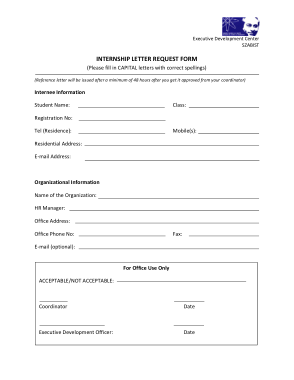 Free Download PDF Books, Internship Request Letter Form Template