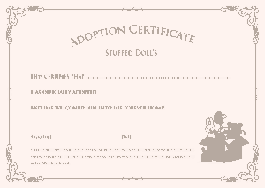 Doll Adoption Certificate Template Free Download Free Pdf Books