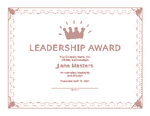 Free Download PDF Books, Leadership Award Certificate Template