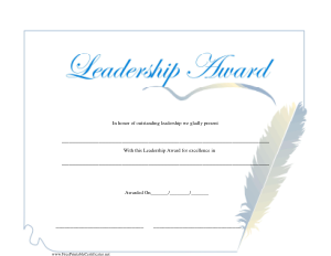 Free Download PDF Books, Leadership Excellence Award Certificate Template