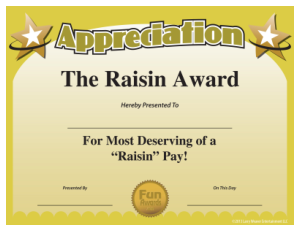 Free Download PDF Books, Raisin Appreciation Award Certificate Template