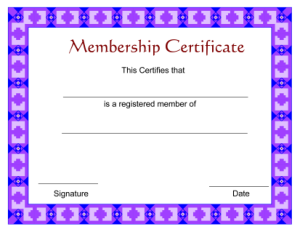 Free Download PDF Books, Sample Membership Award Certificate Free Template