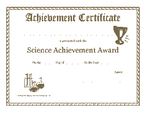 Free Download PDF Books, Sample Science Achievement Award Certificate Template