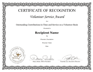 Free Download PDF Books, Volunteer Service Award Certificates Template