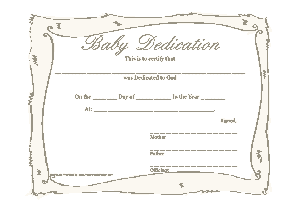 Free Download PDF Books, Baby Dedication Certificate With Frame Template