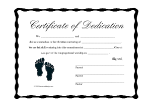 Free Download PDF Books, Baby Girl Dedication Certificate Template