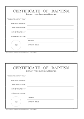 Free Download PDF Books, Certificate Of Baptism Template