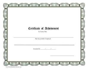 Free Download PDF Books, Certificates of Achievement For Students Template