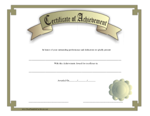 Free Download PDF Books, Certificates of Achievement Template