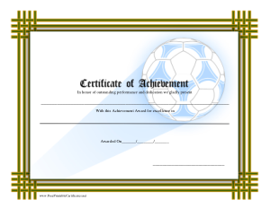 Free Download PDF Books, Sports Certificates of Achievement Template