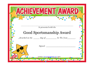 Free Download PDF Books, Sportsmanship Appreciation Certificate Template