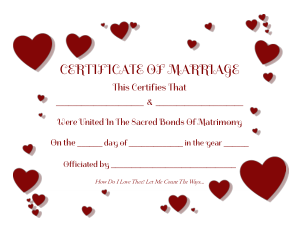 Free Download PDF Books, Matrimony Marriage Certificate Template
