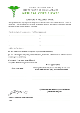Free Download PDF Books, Home Affairs Medical Certificate Template