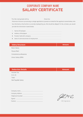 Free Download PDF Books, Corporate Company Name Salary Certificate Template
