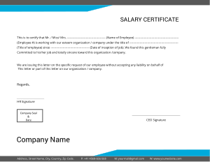 Free Download PDF Books, Simple Salary Certificate Template