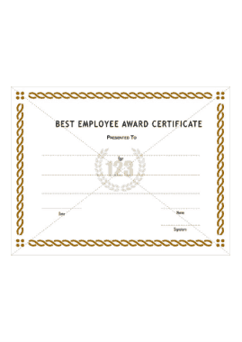 Free Download PDF Books, Best Employee Award Certificate Template