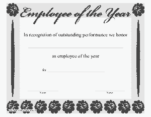 Free Download PDF Books, Employee of the Year Award Certificate Template