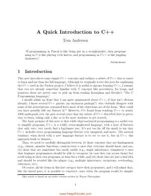 Free Download PDF Books, A Quick Introduction To C++, Pdf Free Download