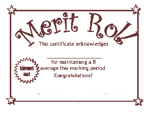 Free Download PDF Books, Merit Roll Acknowledges Certificate Template